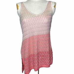White House Black Market Pink Metallic Ombre Tank Blouse